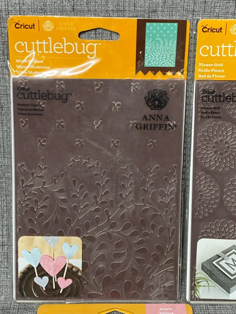 NEW VTG Cricut Cuttlebug Annna Griffin Embossing Folder & Brass Stencil Lot NOS